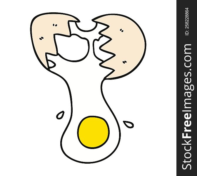 hand drawn quirky cartoon cracked egg. hand drawn quirky cartoon cracked egg