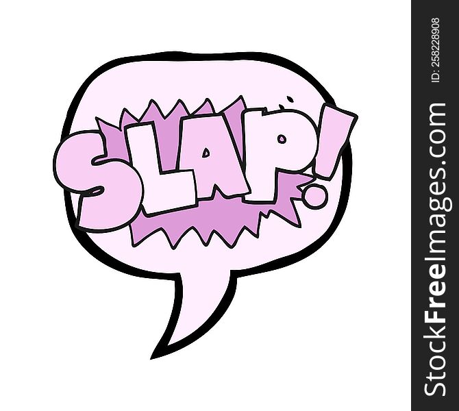 freehand drawn speech bubble cartoon slap symbol