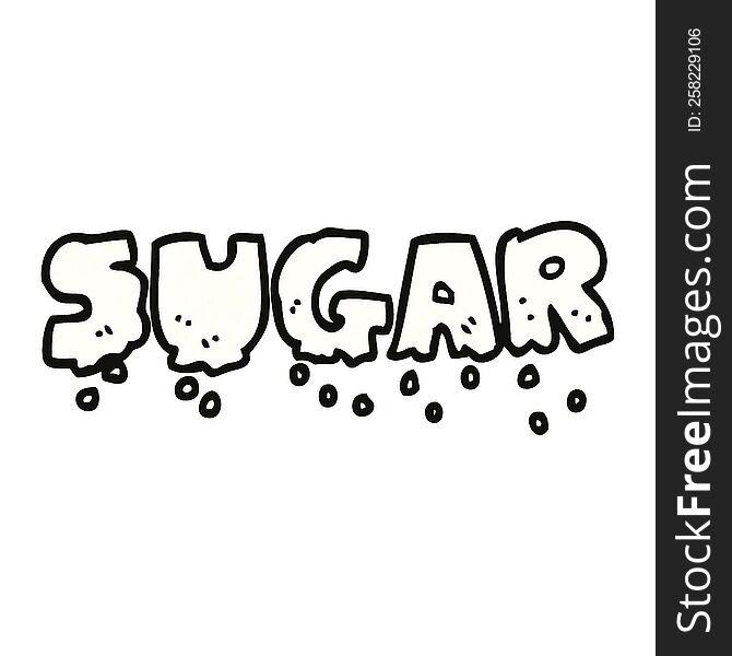 cartoon doodle word sugar