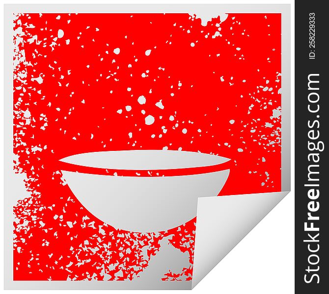 Distressed Square Peeling Sticker Symbol Hot Soup