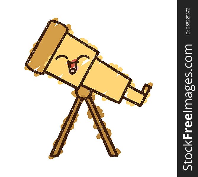 Happy Telescope Chalk Drawing