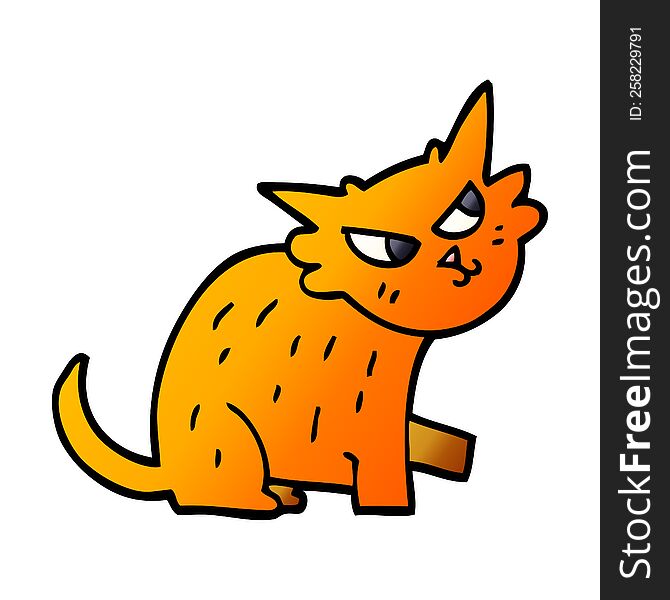 cartoon doodle ginger cat