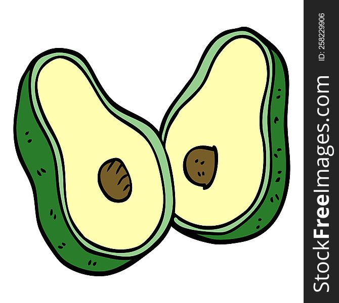 cartoon doodle avocado