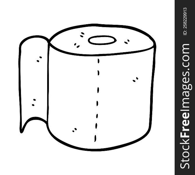 Line Drawing Cartoon Toilet Roll