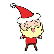 Man With Beard Sticking Out Tongue Wearing Santa Hat Stock Images Man With Beard Sticking Out Tongue Wearing Santa Hat Stock Images