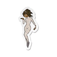 Free Retro Distressed Sticker Of A Cartoon Future Space Woman Royalty Free Stock Image - 258235466