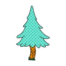Cartoon Doodle Of Woodland Pine Trees Royalty Free Stock Images