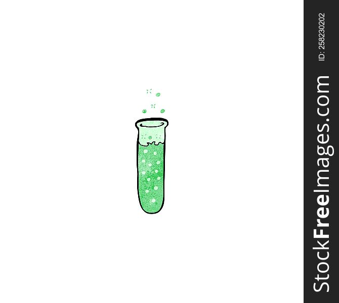 cartoon bubbling green chemicals in test tube