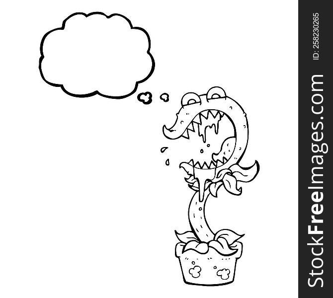 thought bubble cartoon carnivorous plant