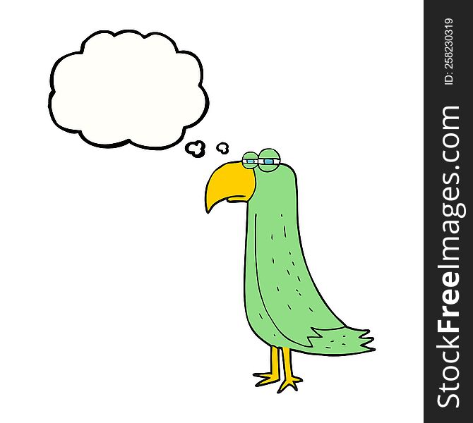 Thought Bubble Cartoon Parrot