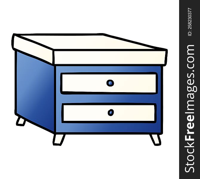 gradient cartoon doodle of a bedside table