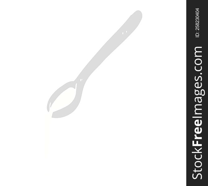 Flat Color Illustration Of A Cartoon Spoon