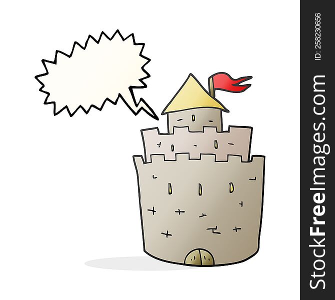 Speech Bubble Cartoon Castle