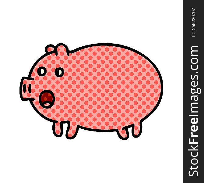 comic book style cartoon pig