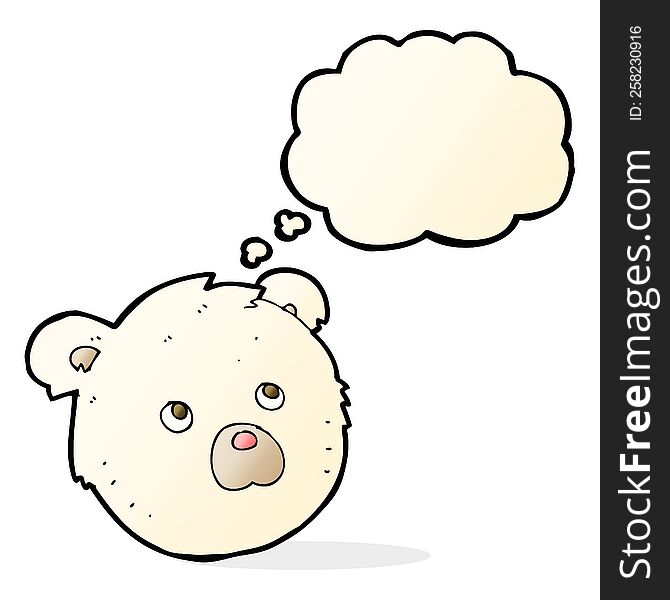 cartoon polar bear face with thought bubble