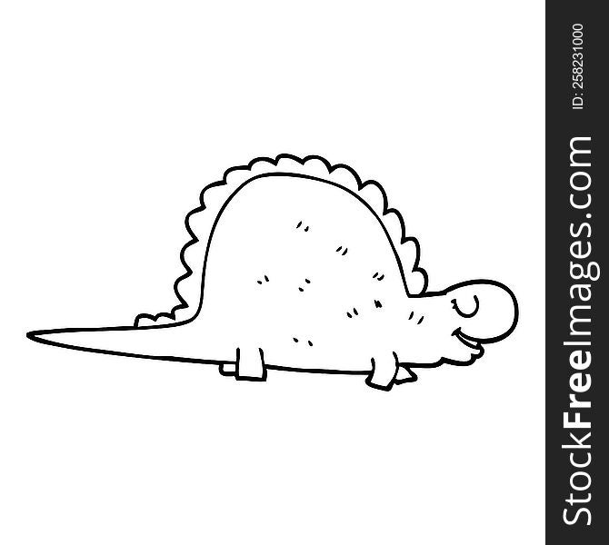 line drawing cartoon prehistoric dinosaur