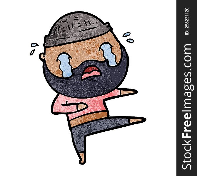 cartoon bearded dancer crying. cartoon bearded dancer crying