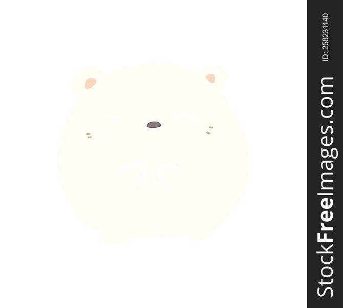 cute flat color style cartoon polar bear