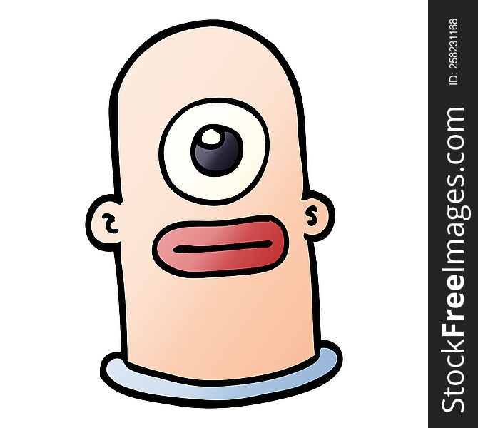 cartoon doodle cyclops face