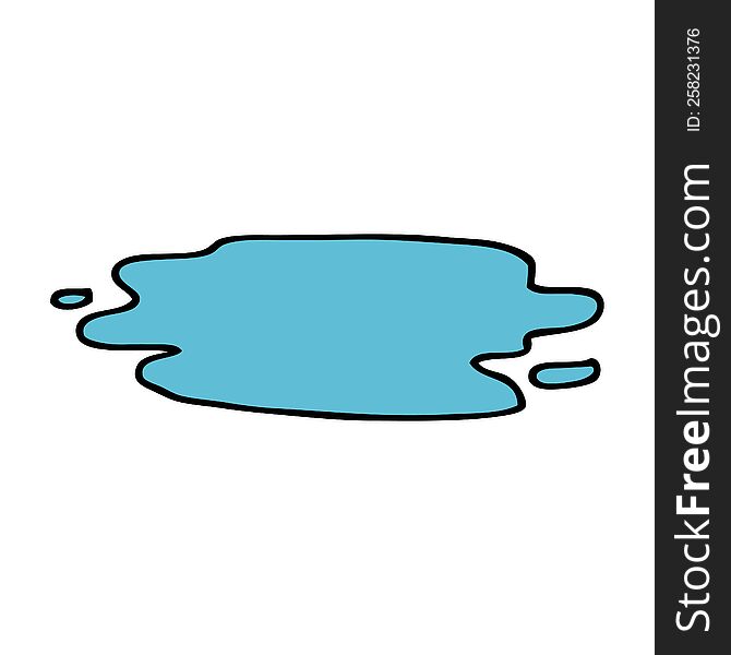 cartoon doodle wet puddle
