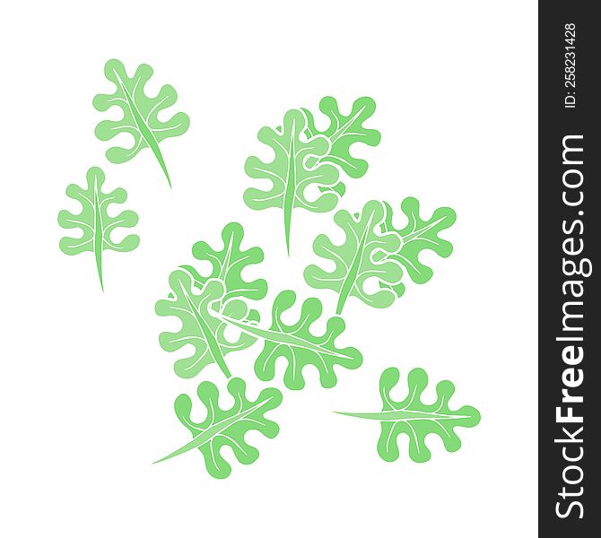 flat color illustration of leaves. flat color illustration of leaves