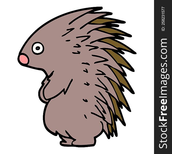 cartoon doodle spiky hedgehog