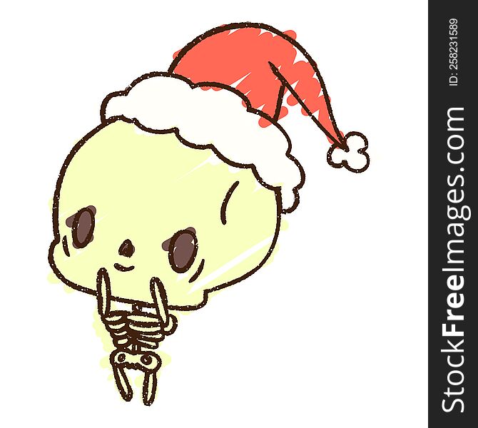 Christmas Skeleton Chalk Drawing