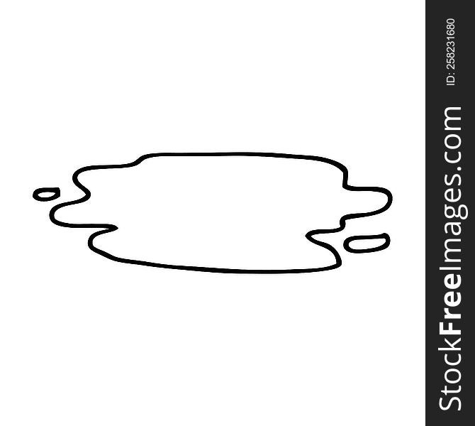 line drawing cartoon wet puddle