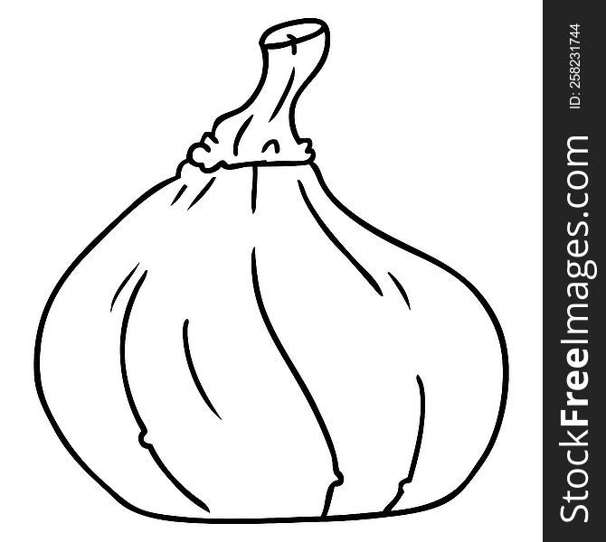 Line Drawing Doodle Of A Squash