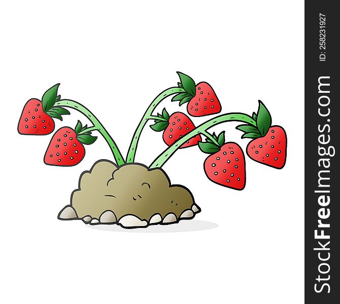 freehand drawn cartoon strawberries