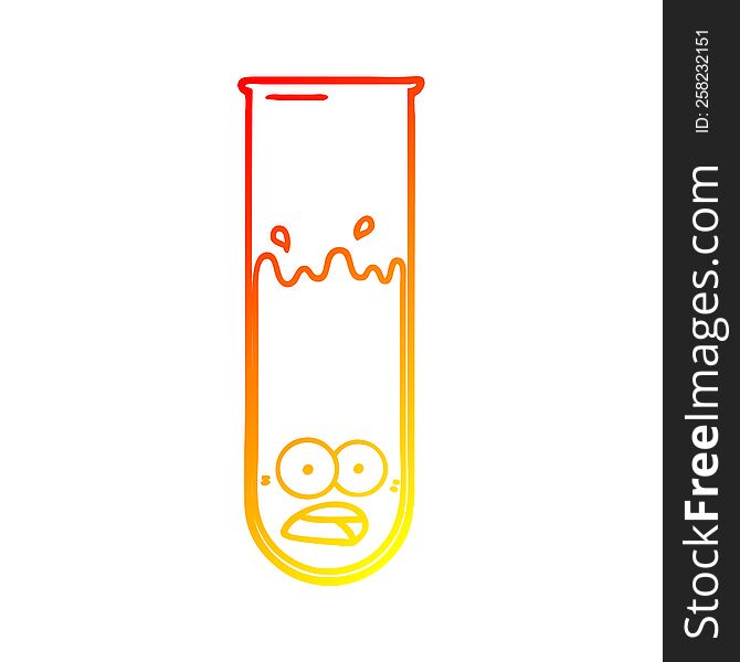 warm gradient line drawing of a cartoon test tube