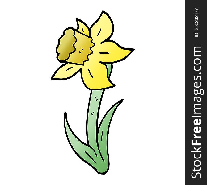 Vector Gradient Illustration Cartoon Daffodil