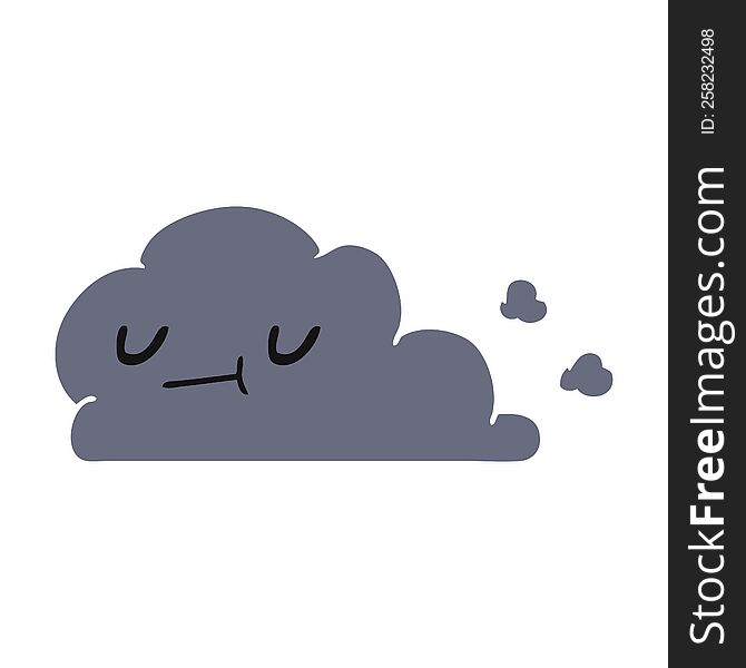 Cartoon Of Kawaii Happy Cloud