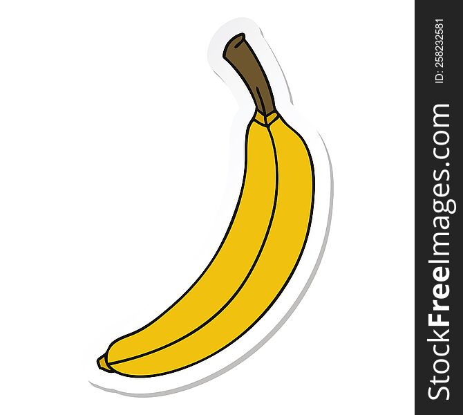 sticker of a quirky hand drawn cartoon banana