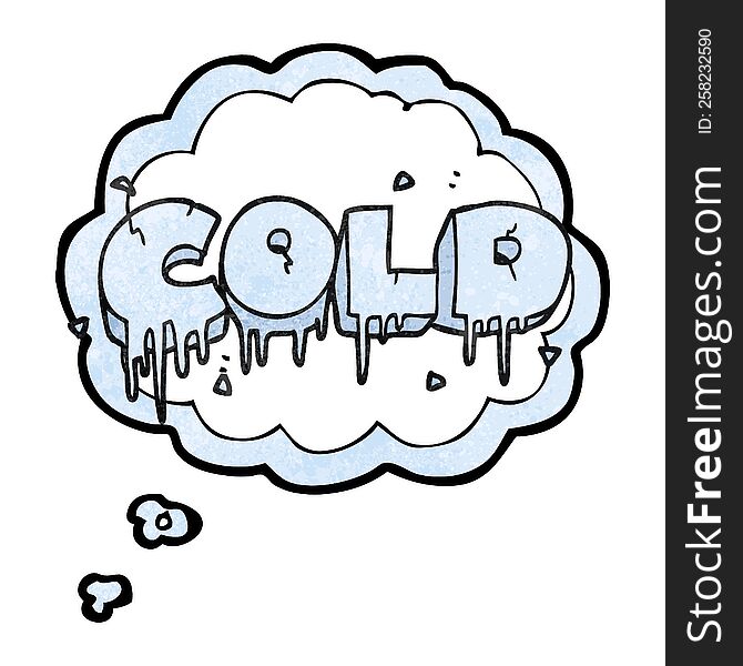 Thought Bubble Textured Cartoon Cold Text Symbol