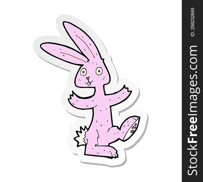 sticker of a cartoon rabbit