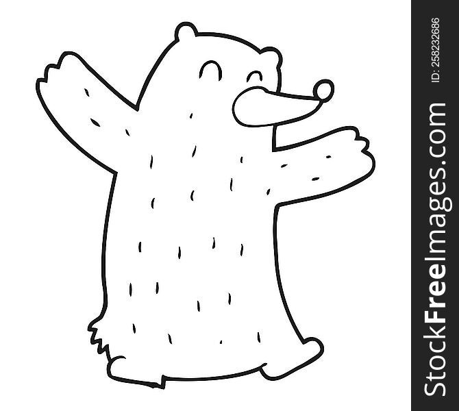 Black And White Cartoon Bear