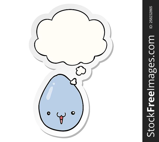 Cartoon Egg And Thought Bubble As A Printed Sticker