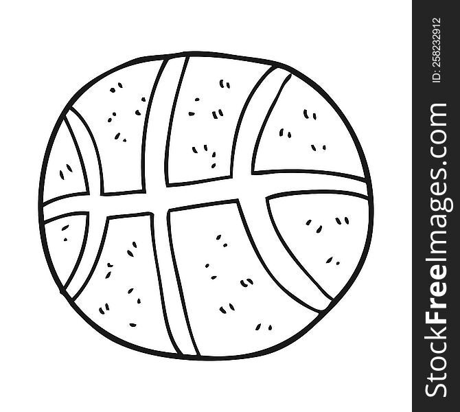 Black And White Cartoon Basketball