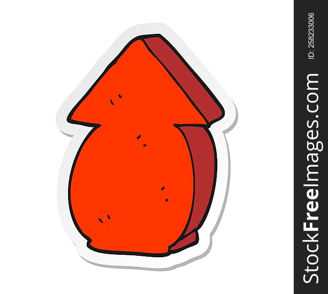 sticker of a cartoon fat arrow pointing
