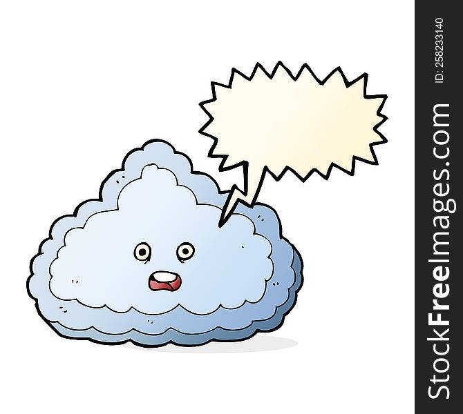 cartoon cloud with speech bubble