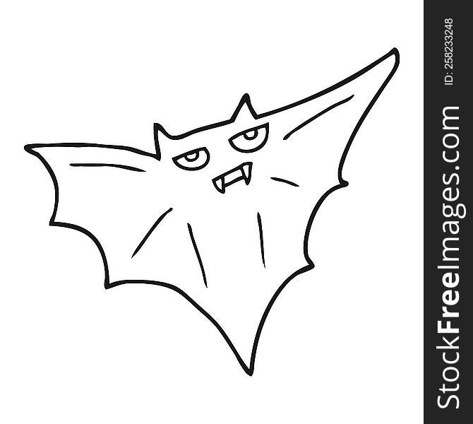Black And White Cartoon Halloween Bat