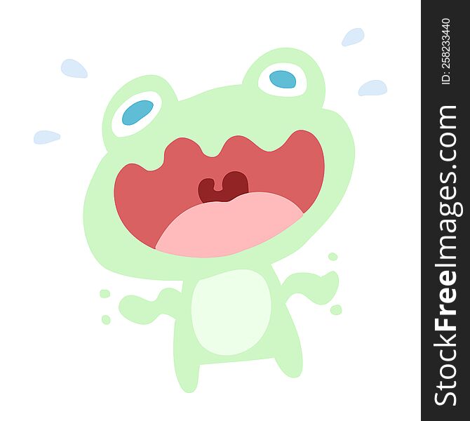 cartoon frog frightened