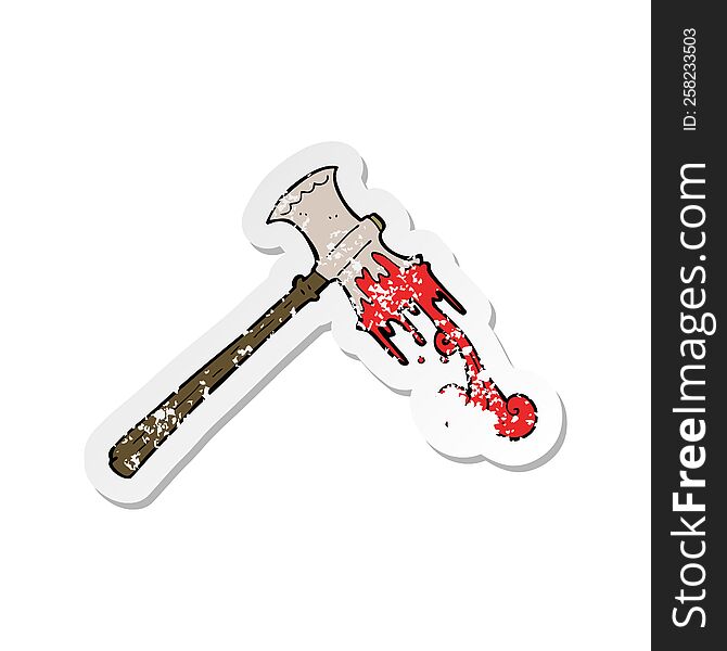 Retro Distressed Sticker Of A Cartoon Slayer Axe