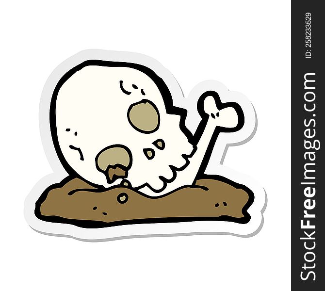 sticker of a cartoon old bones