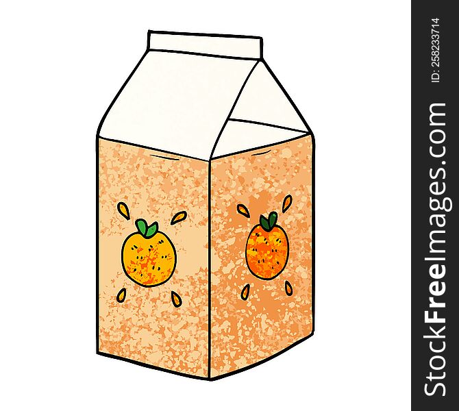 cartoon orange juice carton. cartoon orange juice carton