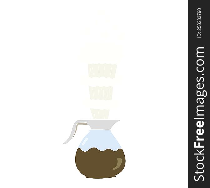 Flat Color Illustration Of A Cartoon Extra Strong Coffee Jug