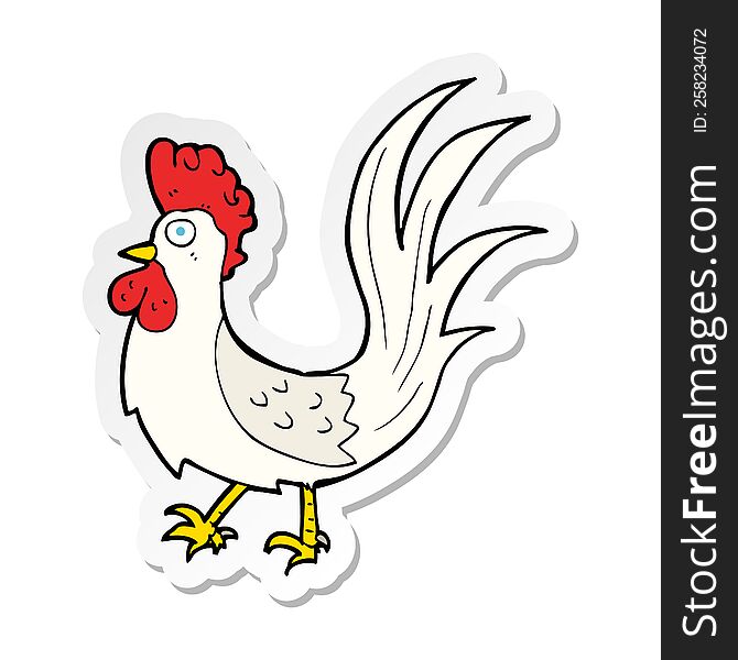 sticker of a cartoon cockerel