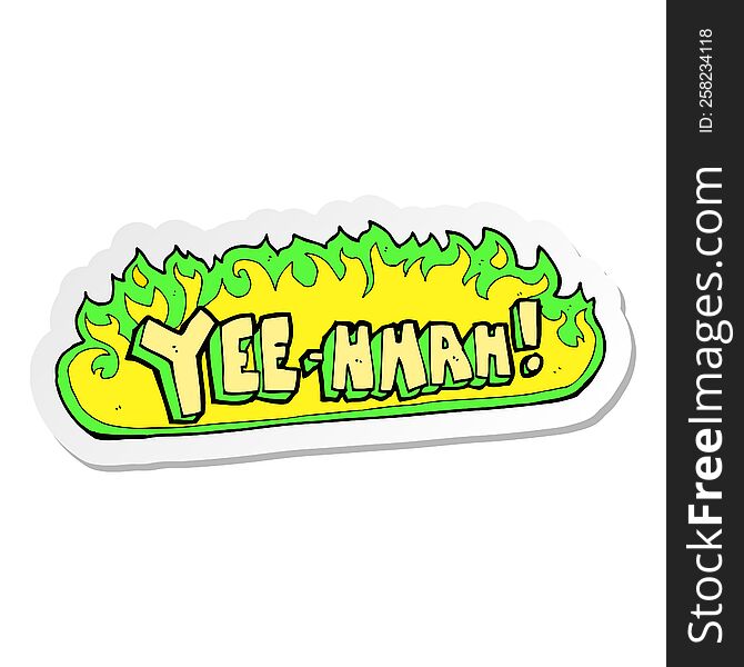 sticker of a yee hah cartoon