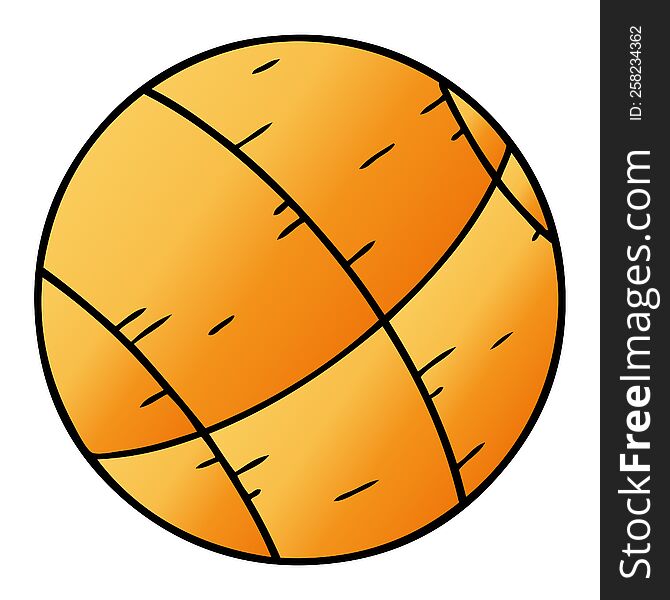 hand drawn gradient cartoon doodle of a basket ball